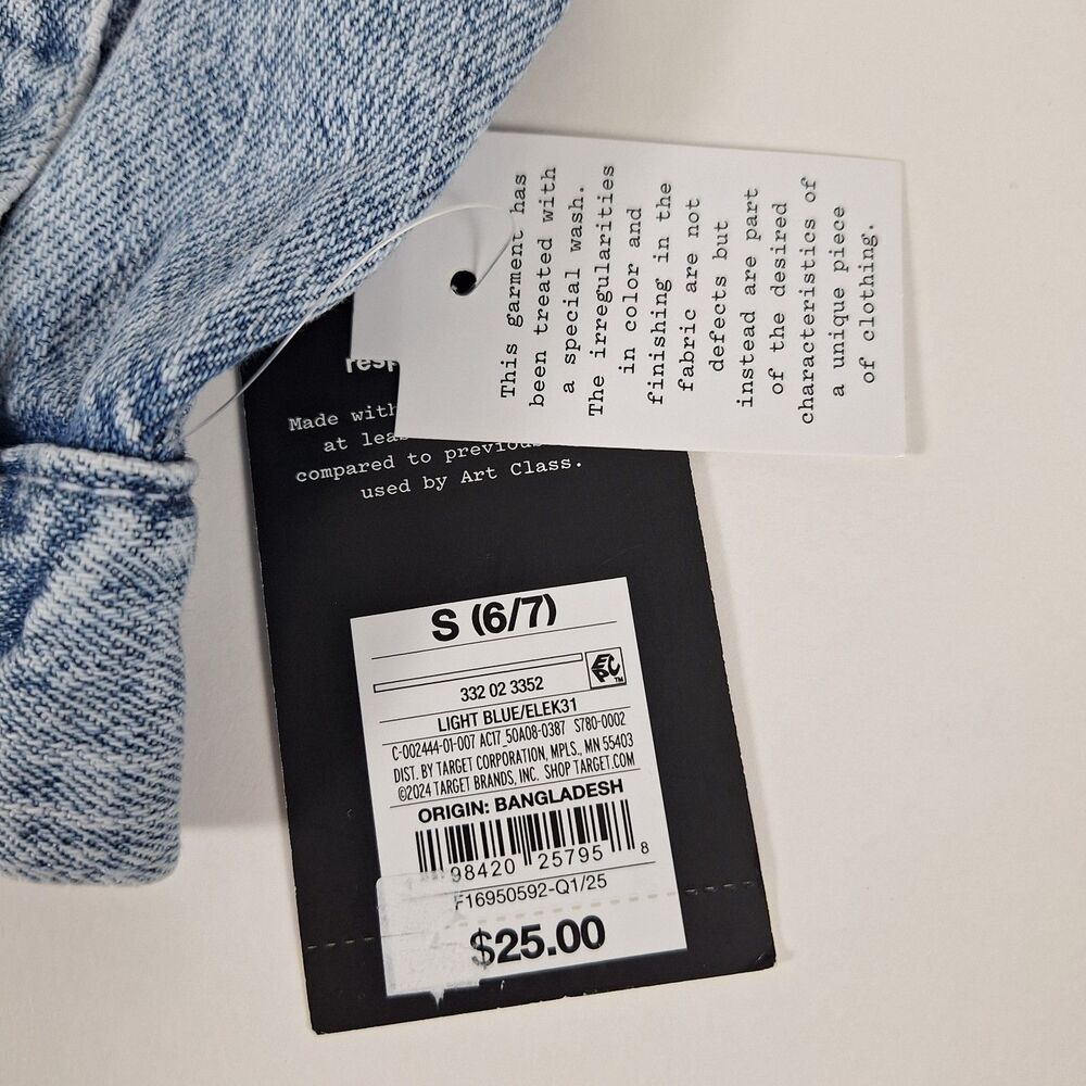 Jean Jacket Size Small 6/7 Child’s Medium Wash With A Hood NWT Art Class Brand - Picture 5 of 5